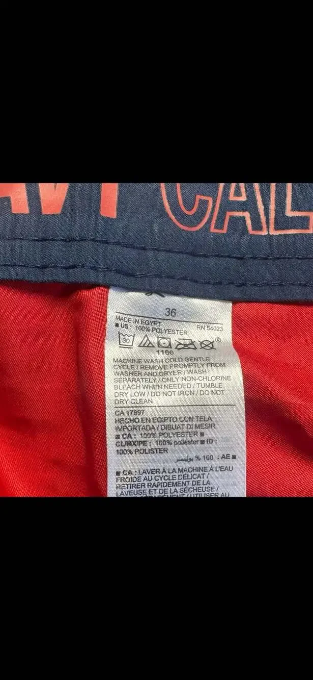 Old Navy California Men’s Board Shorts Red Navy Swim Trunks Size 36 Drawstring